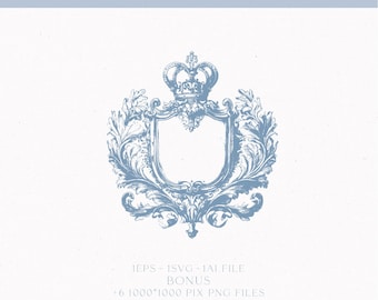 écusson de mariage vintage, création de logo monogramme (téléchargement numérique)
