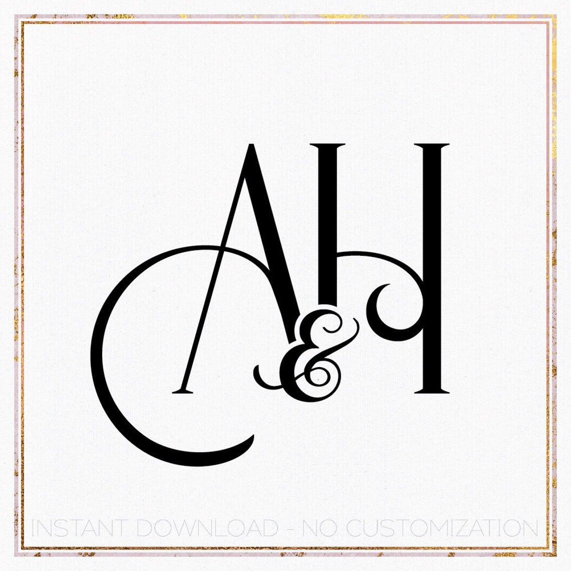 Modern Wedding Monogram, Chic Logo, Stylish Wedding Couple Logo ...