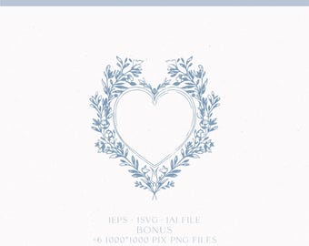 écusson de mariage vintage, monogramme coeur floral (téléchargement numérique)