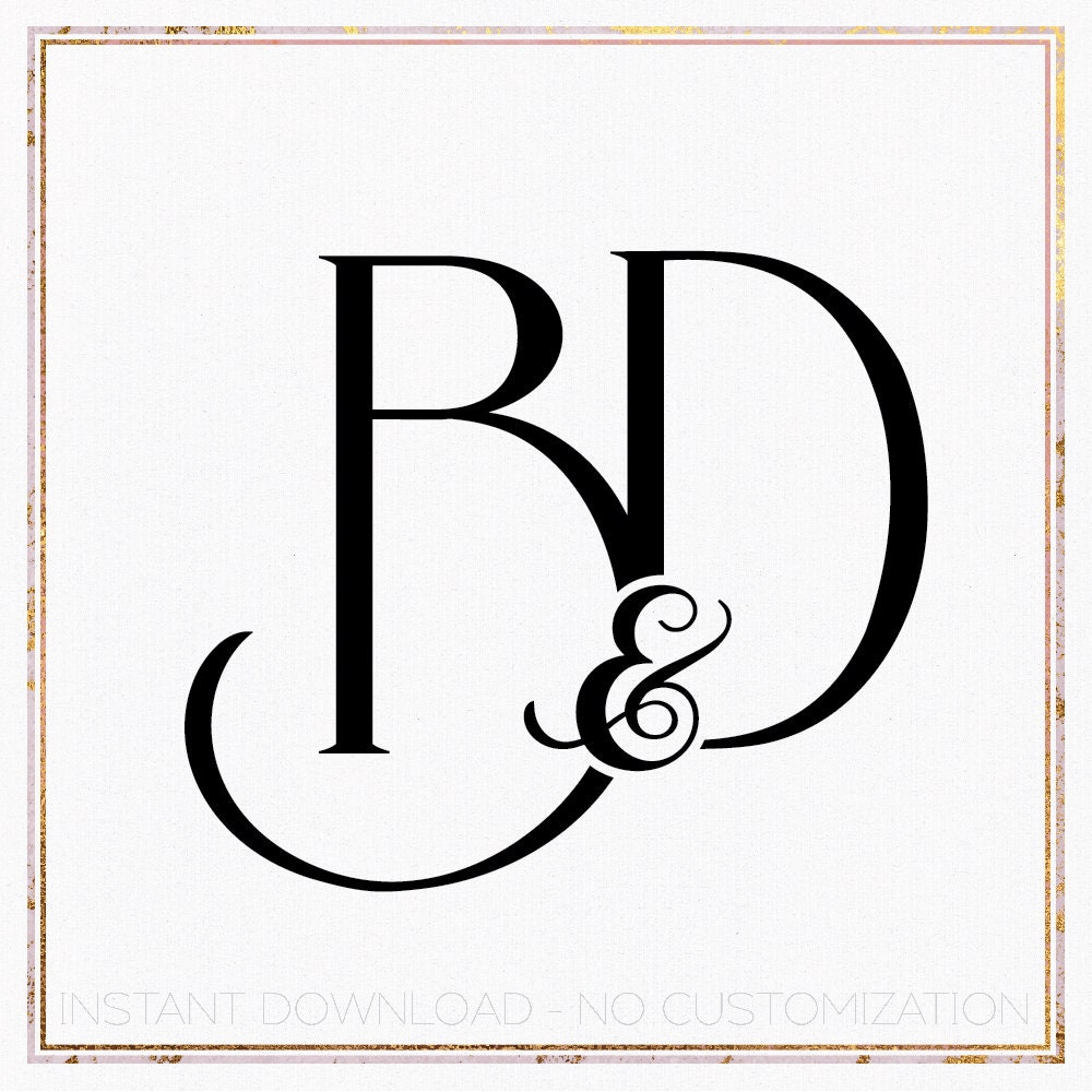 Minimalist Wedding Monogram, Initial Logo Design BD DB (digital ...