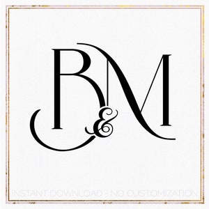 Minimalistiskt bröllopsmonogram, parets initiallogotyp (digital nedladdning)