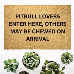 Pitbull Doormat, dog doormat, personalized doormat, welcome mat, Pitbull, housewarming gift, Doormat image 2