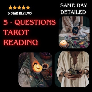 SAME HOUR 5 Question Tarot Reading, Psychic Love, Career & Future Insight, Clairvoyant Tarot Cards, Deep Accurate Guidance, Same Day Reading