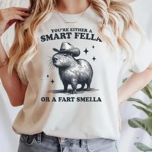 Funny shirt, Weird T Shirt, Are You A Smart Fella Or Fart Smella? Retro Cartoon T Shirt, Meme T Shirt, Trash Panda T Shirt, Unisex
