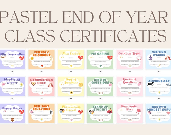 End of School Year Awards bonus Blank Template PRINTABLE 100 Unique ...