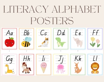 Affiches de l’alphabet sur l’alphabétisation en classe