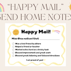 Happy Mail - Student Positive Send Home Notes For Parents