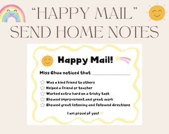 Happy Mail - Student Positive Send Home Notes For Parents