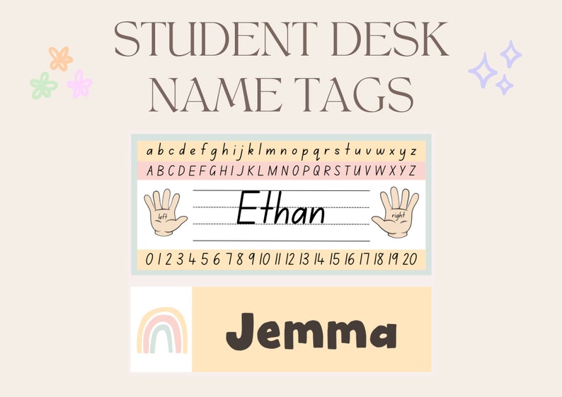 Student Desk Name Tags (upper and Lower Grades) - Etsy