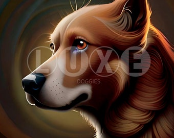 Hundgrafikpaket, söt AI-hundporträtt Png Svg, hundvalpdjur Clipart Jpg PDF, hundälskare, hundansikte, vektorfil, lyxiga hundar