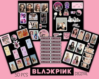 BlackPink digitale stickers/afdrukbare sticker/BlackPink logo/BlackPink stickers/laptop sticker/Kpop sticker set 50st