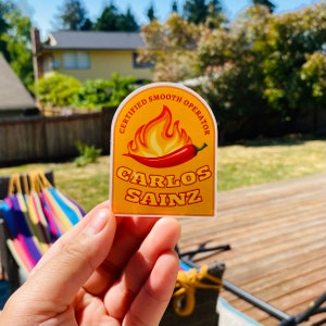 Carlos Sainz Certified Smooth Operator Chili Waterproof Vinyl Sticker