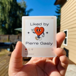 Liked by Pierre Gasly Instagram Formula One Waterproof Vinyl Sticker