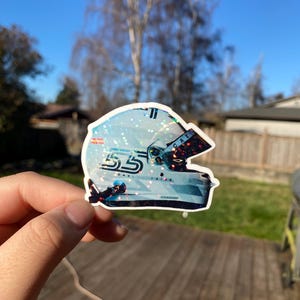 Carlos Sainz Williams Helmet F1 2025  Waterproof Vinyl Sticker