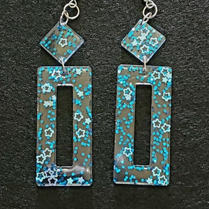 Pendientes Purpurina Azul