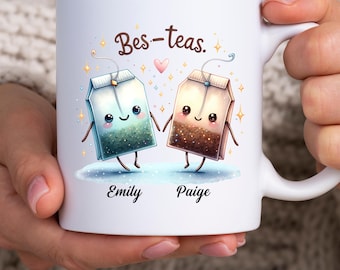 Personalised Bes-Teas Mug Funny Novelty Bestie Best Friends Gift Birthday Christmas Gift Best Tea Ceramic Mug