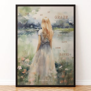 Ephesians 2:8 / Christian Wall Art / Digital Download / Home Decor / Printable Wall Art / Christian Gift