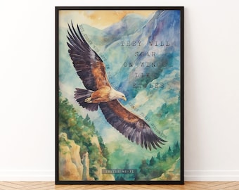 Isaiah 40:31 / Christian Wall Art / Digital Download / Home Decor / Printable Wall Art / Christian Gift / Eagle Watercolor