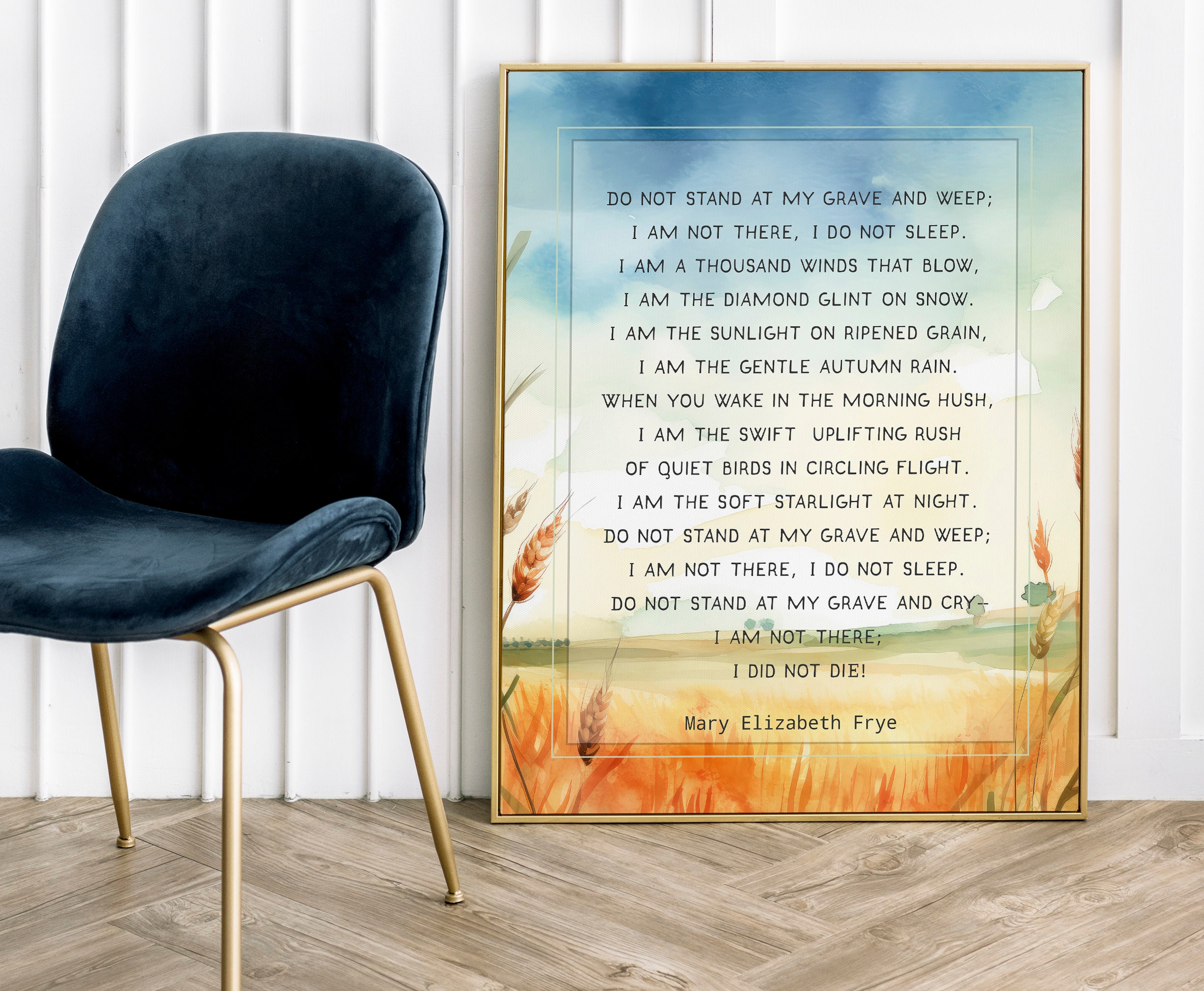 Memorial Poem - "do Not Stand by My Grave and Weep" / Digital Download ...