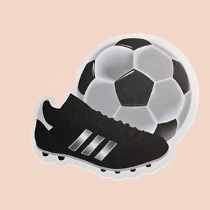 Soccerball and cleat waterproof vinyl sticker, clearance sale!!!