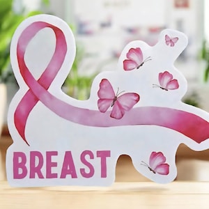 ¡Venta de liquidación de calcomanías de vinilo impermeables para concientizar sobre el cáncer de mama!