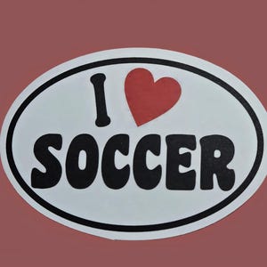 I love soccer waterproof vinyl sticker, clearance sale!!!