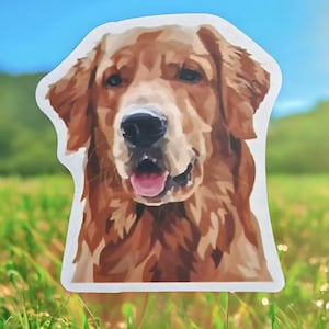 Golden Retriever, waterproof vinyl sticker, Clearance sale!!!