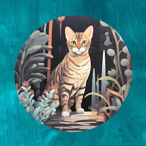 Gestreepte kat waterdichte vinylsticker, uitverkoop!!!