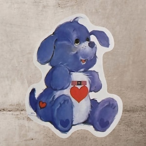 Blue Care Bear dog waterproof vinyl sticker, Clearance sale!!!