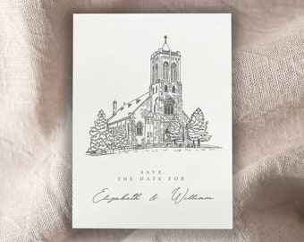 Custom Wedding Venue Illustration Digital Download