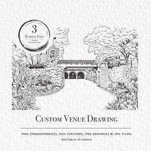 Custom Wedding Venue Illustration – Personalized Digital Download Art ...