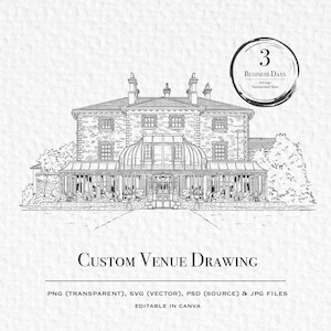 Custom Wedding Venue Illustration – Personalized Digital Download Art ...