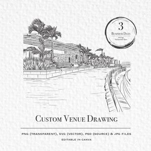 Custom Wedding Venue Illustration – Personalized Digital Download Art ...