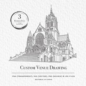 Custom Wedding Venue Illustration – Personalized Digital Download Art ...