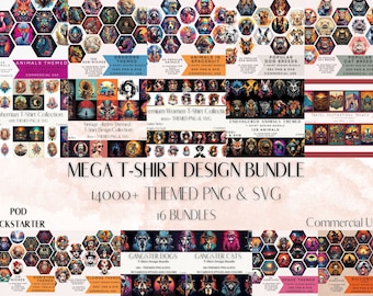 14000+ T-Shirt Designs Mega Bundle: PNG & SVG (Digital Download)