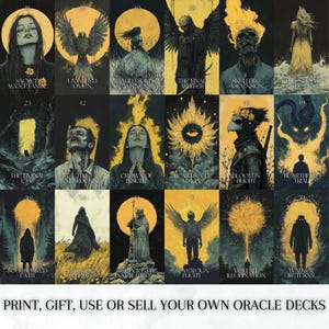 Printable Oracle Deck, Veil & Vow, 67 Printable Shadow Work Cards ...
