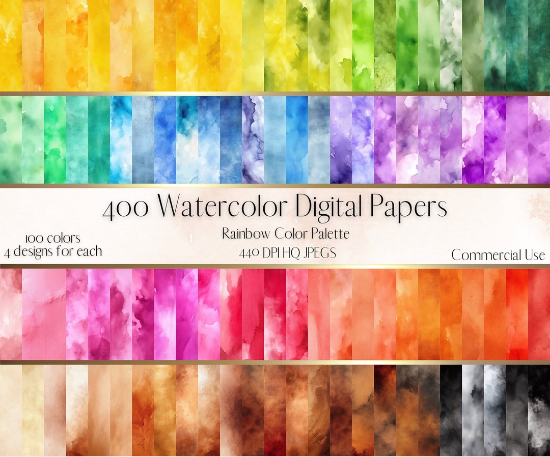 400 Aquarell Texture Digital Papers, Aquarell Digital Paper Pack