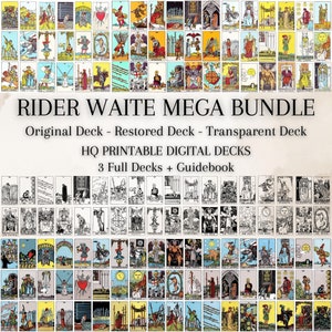 Set stampabile di 78 carte Rider Waite Tarot, mazzo completo a grandezza  naturale, download digitali per la stampa a casa -  Italia