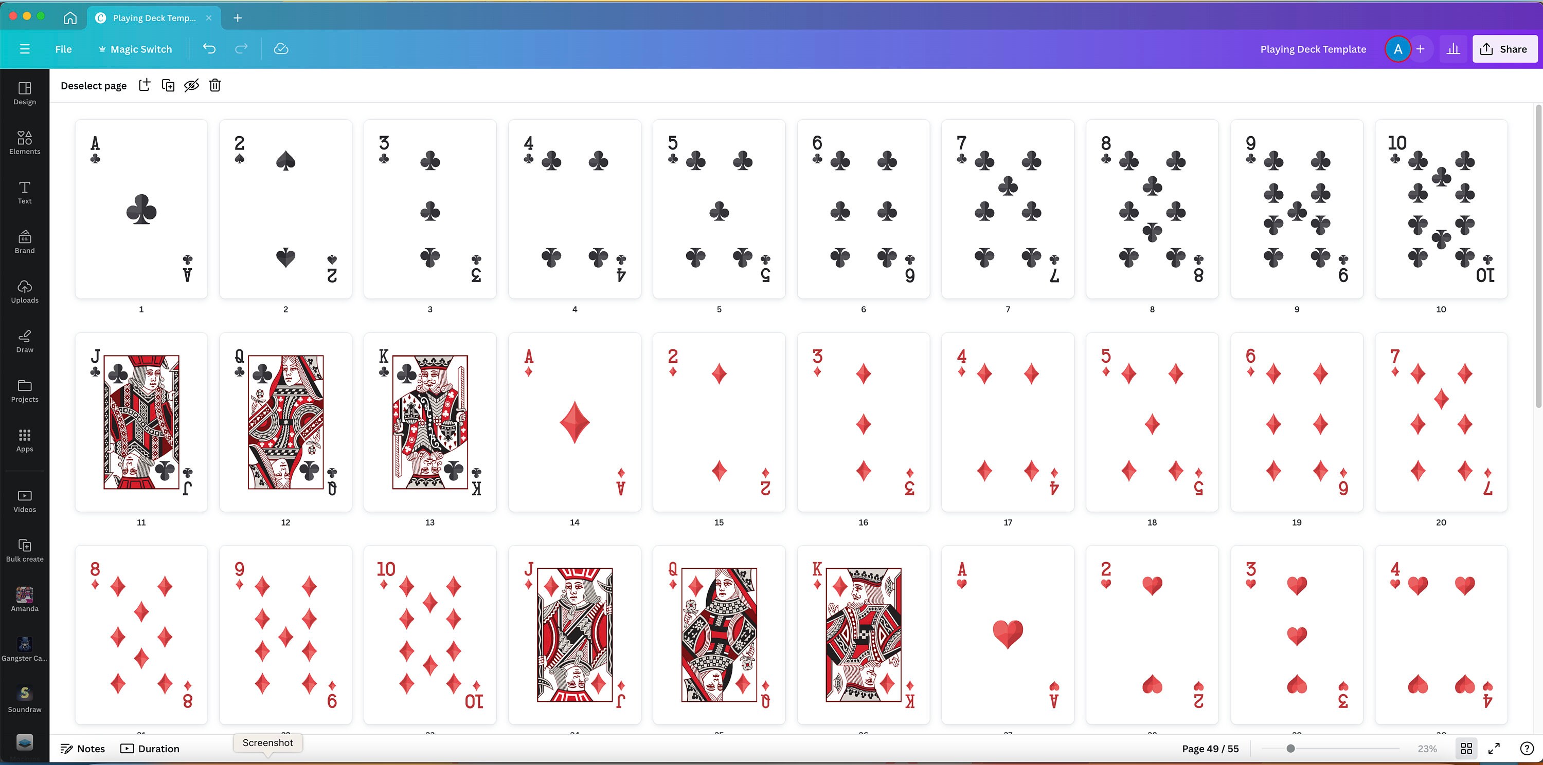 Custom Playing Card Deck Templates: Design Your Own (digital) - Etsy