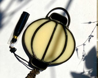 Stained glass lantern cream