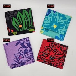 Tarjetero o tarjetero con estampado hawaiano de doble bolsillo o billetera pequeña para tarjetas, billetera de tela, estuche para tarjetas de regalo