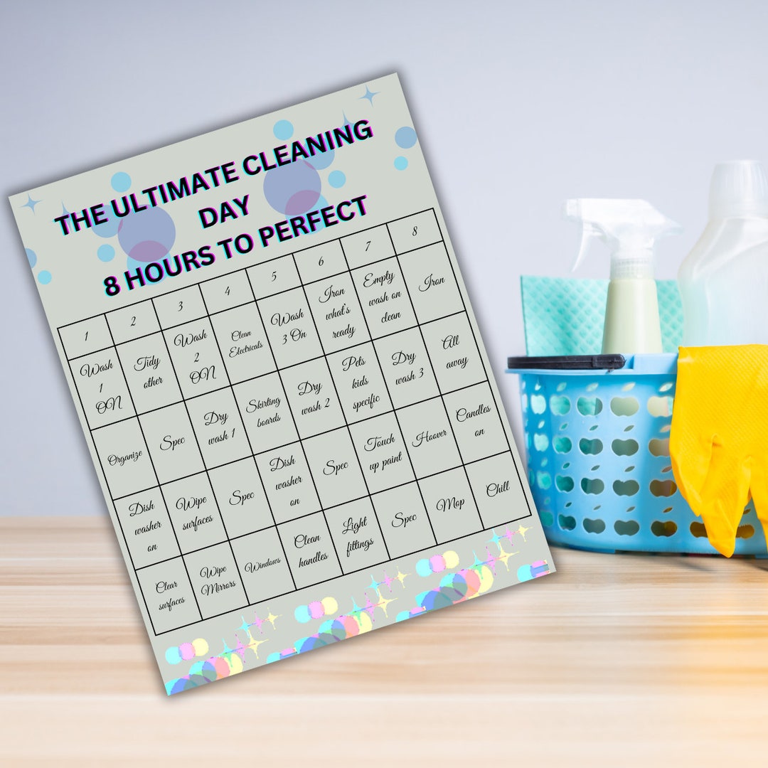 Cleaning Checklist for Big Clean Day Cleaning Step by Step Etsy