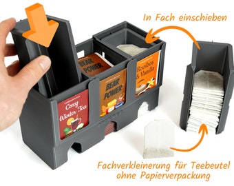 Einschiebbare Fachverkleinerung für Teeaufbewahrungen von UhlmannEngineering schwarz/weiß/grau Verkleinerung Zubehör Adapter Einleger