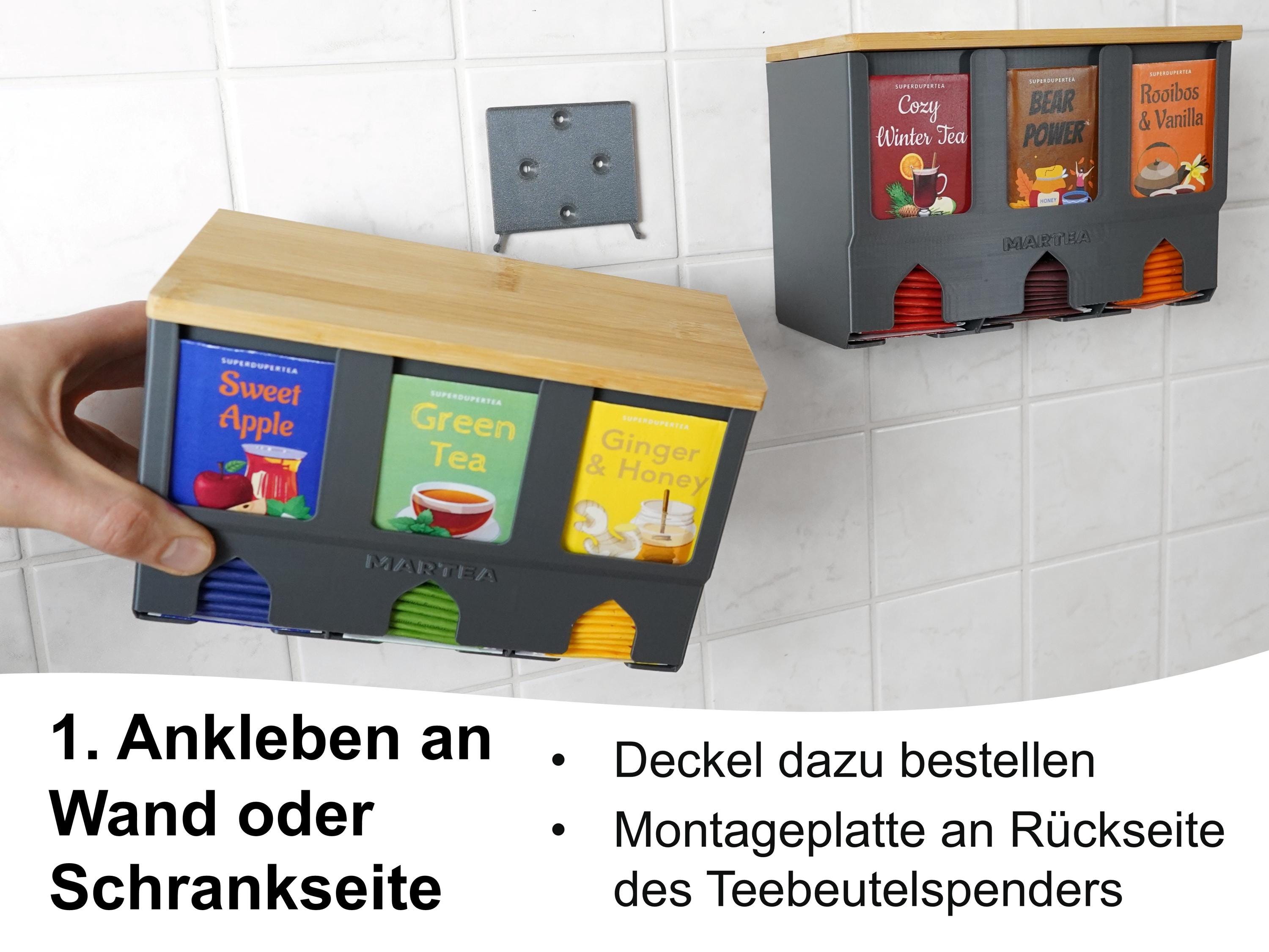 Teebox Wand, hngender Tee Organizer zur Wandmontage, hochkant MARTEA  Teebeutelspender, Kchen Teebeutel Aufbewahrung Regal (schwarz, wei) -  Etsy.de