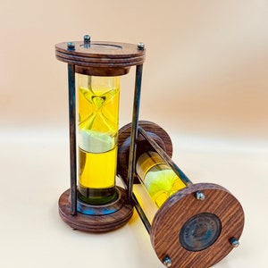 Wood Brass Liquid Home And Office Decor Antique Solid Brass Ship Maritime Hourglass Nautical Floating Royal Navy Liquid Sand Timer
