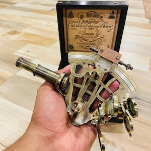 5&quot; Nautical Vintage Sextant J Scott London Sextant With Brass Working Wooden Box /Sextant / Nautical / Gift  Navigation Ship Sextant