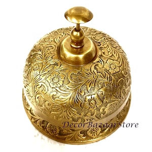 Desk Bell / Nautical Vintage Handmade / Antique Desk Calling Bell / Gift Reception Service Bell / Round Desk Gift