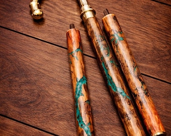 Bastone da passeggio curvo con impugnatura in ottone - Bastone da uomo e da donna elegante verde con lacca, bastone completamente fatto a mano