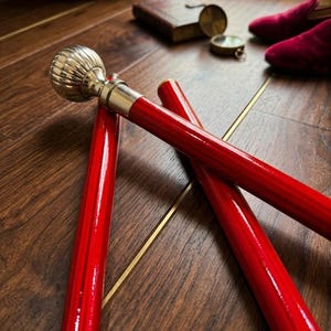 Canne de marche en bois rouge avec poignée à pommeau argenté – Canne de marche pliante en 3 parties pour homme, canne élégante et tendance