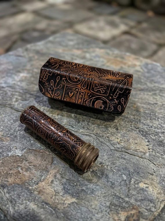 A fully functional handcrafted brass kaleidoscope that doubles as a steampunk-worthy desktop sculpture — the kind of object people pick up and refuse to put down.